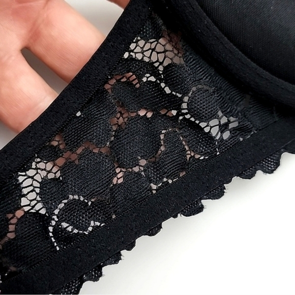 ⭐️2/ $40⭐️ La SENZA Obsession Black Lace Padded Underwire Push Up Bra 32C - Picture 10 of 14